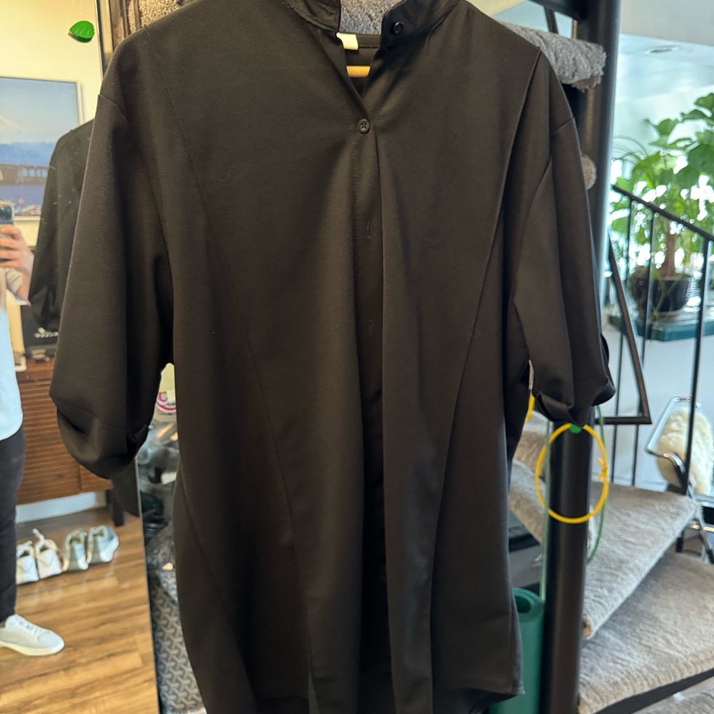 Classic Black Men's Casual Button Down Shirt
